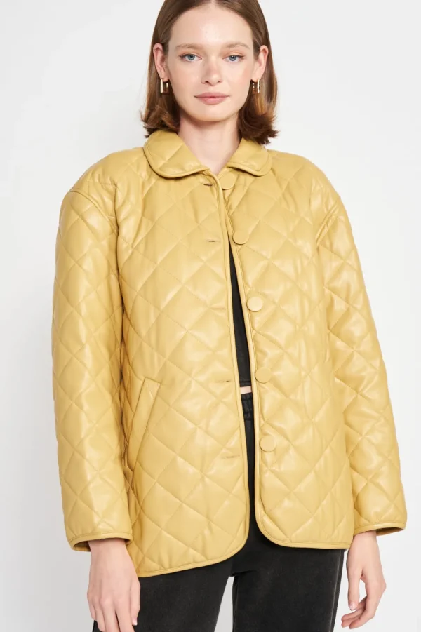 Carly Quilted Pu Jacket*Emory Park Clothing Clearance