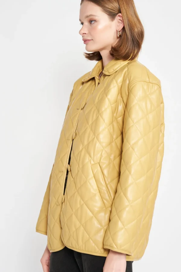 Carly Quilted Pu Jacket*Emory Park Clothing Clearance