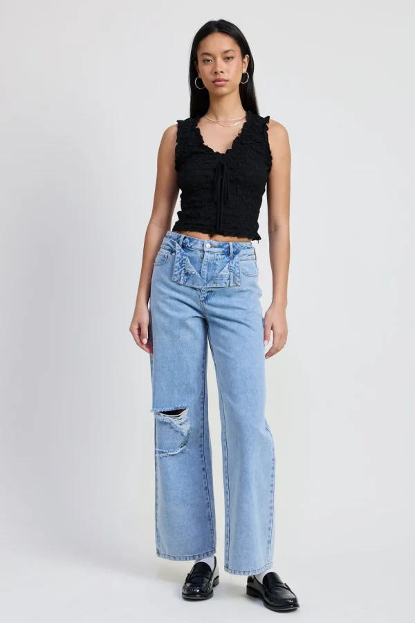 Marlo Straight Leg Denim Pants*Emory Park Clothing Sale