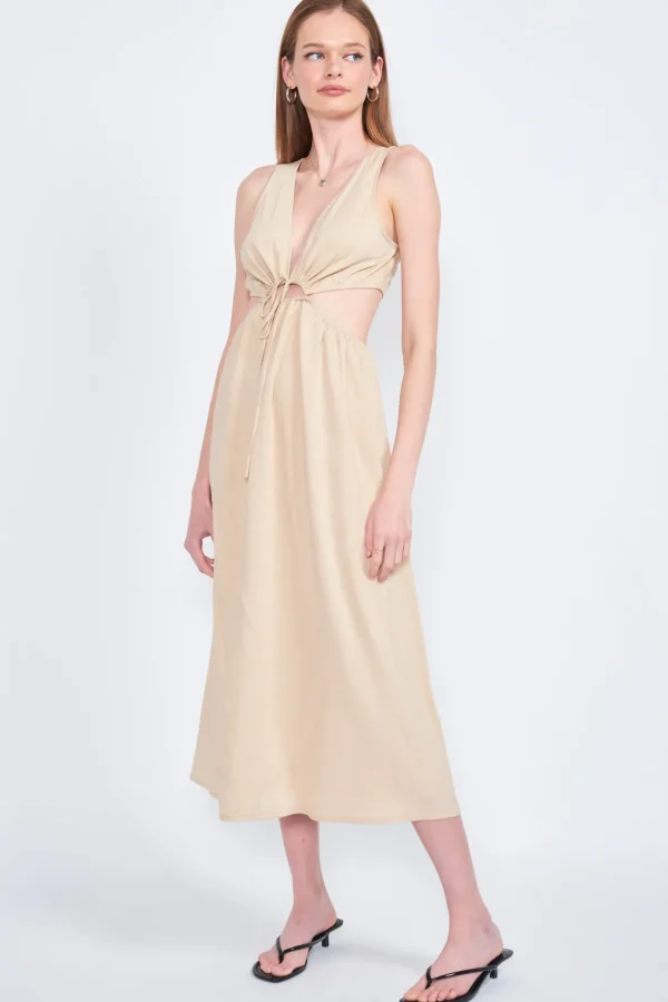 Tabia V-Neck Midi Dress*Emory Park Clothing Best